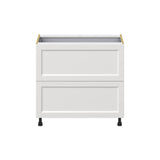 Hugo&Borg Riviera 36-in W x 34.5-in H x 24-in D Bright White 2-Drawer Base Fully Assembled Cabinet