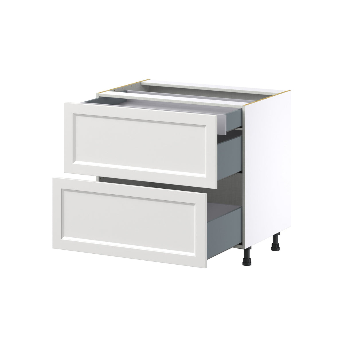 Hugo&Borg Riviera 36-in W x 34.5-in H x 24-in D Bright White 2-Drawer Base Fully Assembled Cabinet