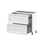 Hugo&Borg Riviera 36-in W x 34.5-in H x 24-in D Bright White 2-Drawer Base Fully Assembled Cabinet
