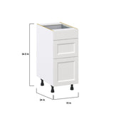 Hugo&Borg Riviera 15-in W x 34.5-in H x 25-in D Bright White 3-Drawer Base Fully Assembled Cabinet