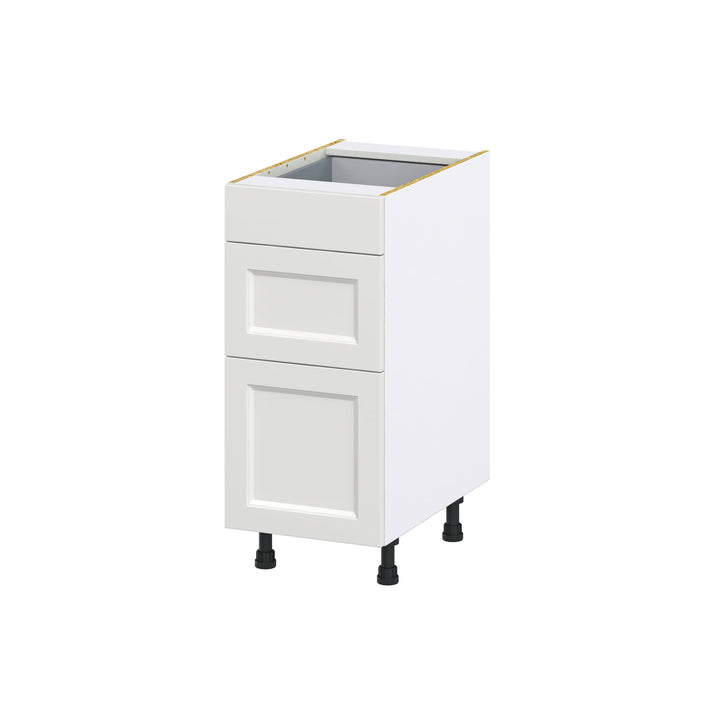 Hugo&Borg Riviera 15-in W x 34.5-in H x 25-in D Bright White 3-Drawer Base Fully Assembled Cabinet