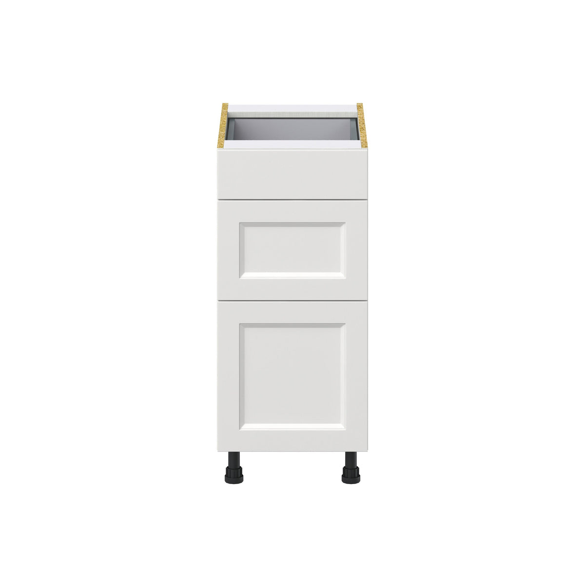 Hugo&Borg Riviera 15-in W x 34.5-in H x 25-in D Bright White 3-Drawer Base Fully Assembled Cabinet