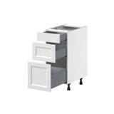 Hugo&Borg Riviera 15-in W x 34.5-in H x 25-in D Bright White 3-Drawer Base Fully Assembled Cabinet