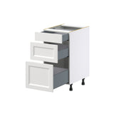 Hugo&Borg Riviera 18-in W x 34.5-in H x 25-in D Bright White 3-Drawer Base Fully Assembled Cabinet