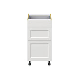 Hugo&Borg Riviera 18-in W x 34.5-in H x 25-in D Bright White 3-Drawer Base Fully Assembled Cabinet