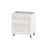 Hugo&Borg Riviera 30-in W x 34.5-in H x 24-in D Bright White 3-Drawer Base Fully Assembled Cabinet