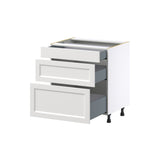 Hugo&Borg Riviera 30-in W x 34.5-in H x 24-in D Bright White 3-Drawer Base Fully Assembled Cabinet