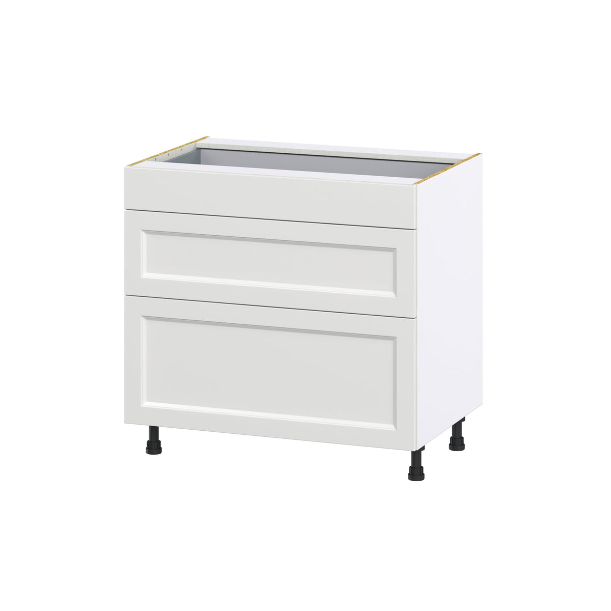 Hugo&Borg Riviera 36-in W x 34.5-in H x 24-in D Bright White 3-Drawer Base Fully Assembled Cabinet