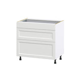 Hugo&Borg Riviera 36-in W x 34.5-in H x 24-in D Bright White 3-Drawer Base Fully Assembled Cabinet