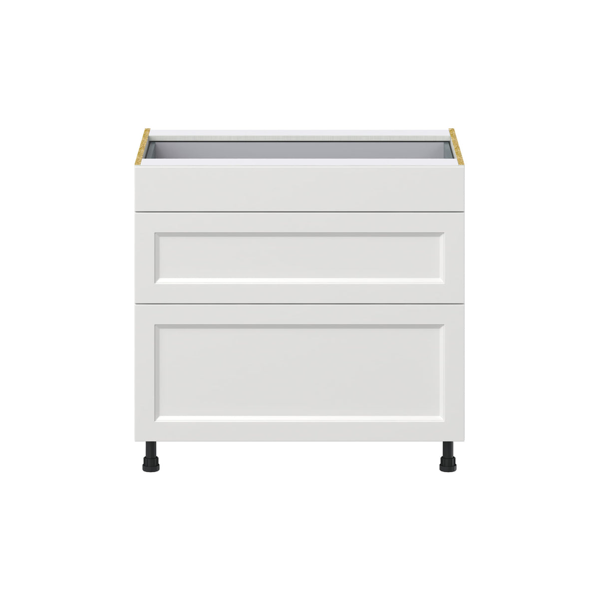 Hugo&Borg Riviera 36-in W x 34.5-in H x 24-in D Bright White 3-Drawer Base Fully Assembled Cabinet