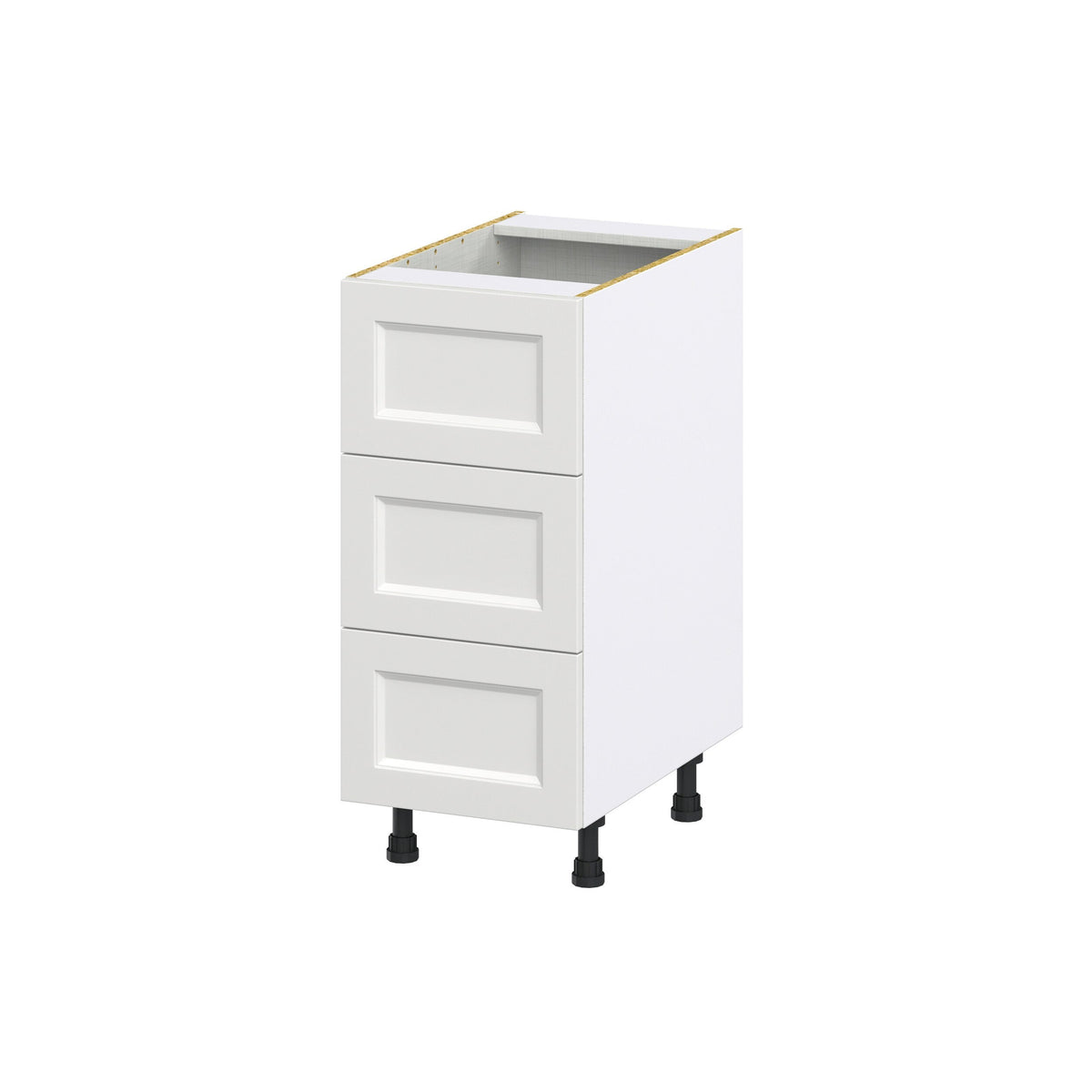 Hugo&Borg Riviera 15-in W x 34.5-in H x 24-in D Bright White 3-Drawer Base Fully Assembled Cabinet