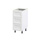 Hugo&Borg Riviera 15-in W x 34.5-in H x 24-in D Bright White 3-Drawer Base Fully Assembled Cabinet