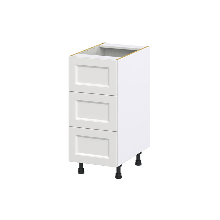 Hugo&Borg Riviera 15-in W x 34.5-in H x 24-in D Bright White 3-Drawer Base Fully Assembled Cabinet