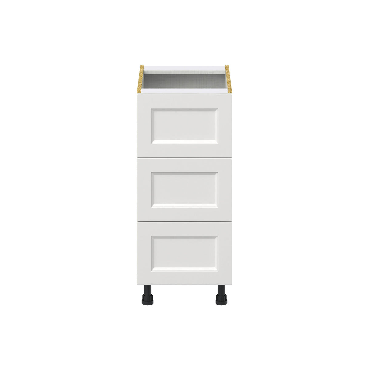 Hugo&Borg Riviera 15-in W x 34.5-in H x 24-in D Bright White 3-Drawer Base Fully Assembled Cabinet
