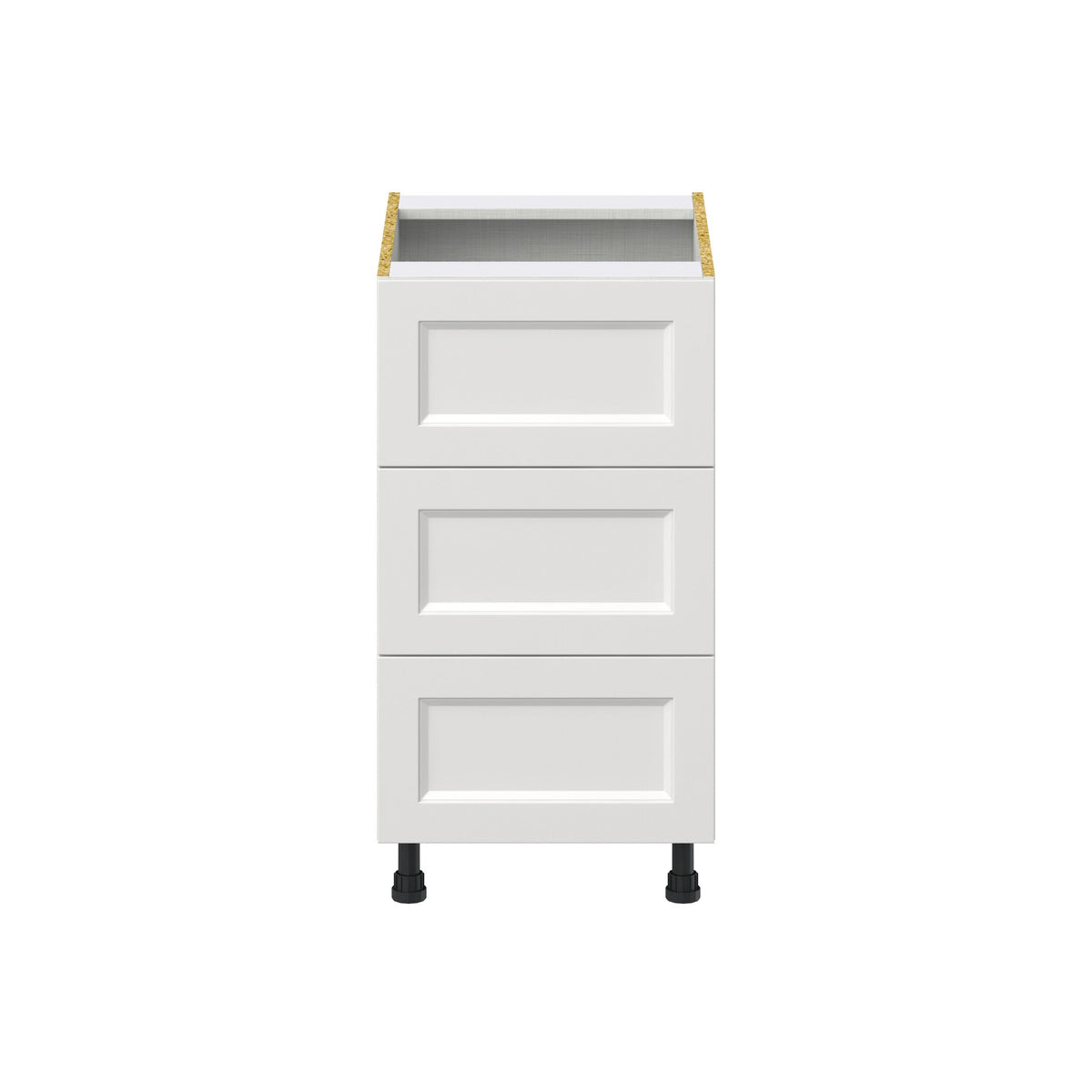 Hugo&Borg Riviera 18-in W x 34.5-in H x 24-in D Bright White 3-Drawer Base Fully Assembled Cabinet