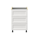 Hugo&Borg Riviera 24-in W x 34.5-in H x 24-in D Bright White 3-Drawer Base Fully Assembled Cabinet
