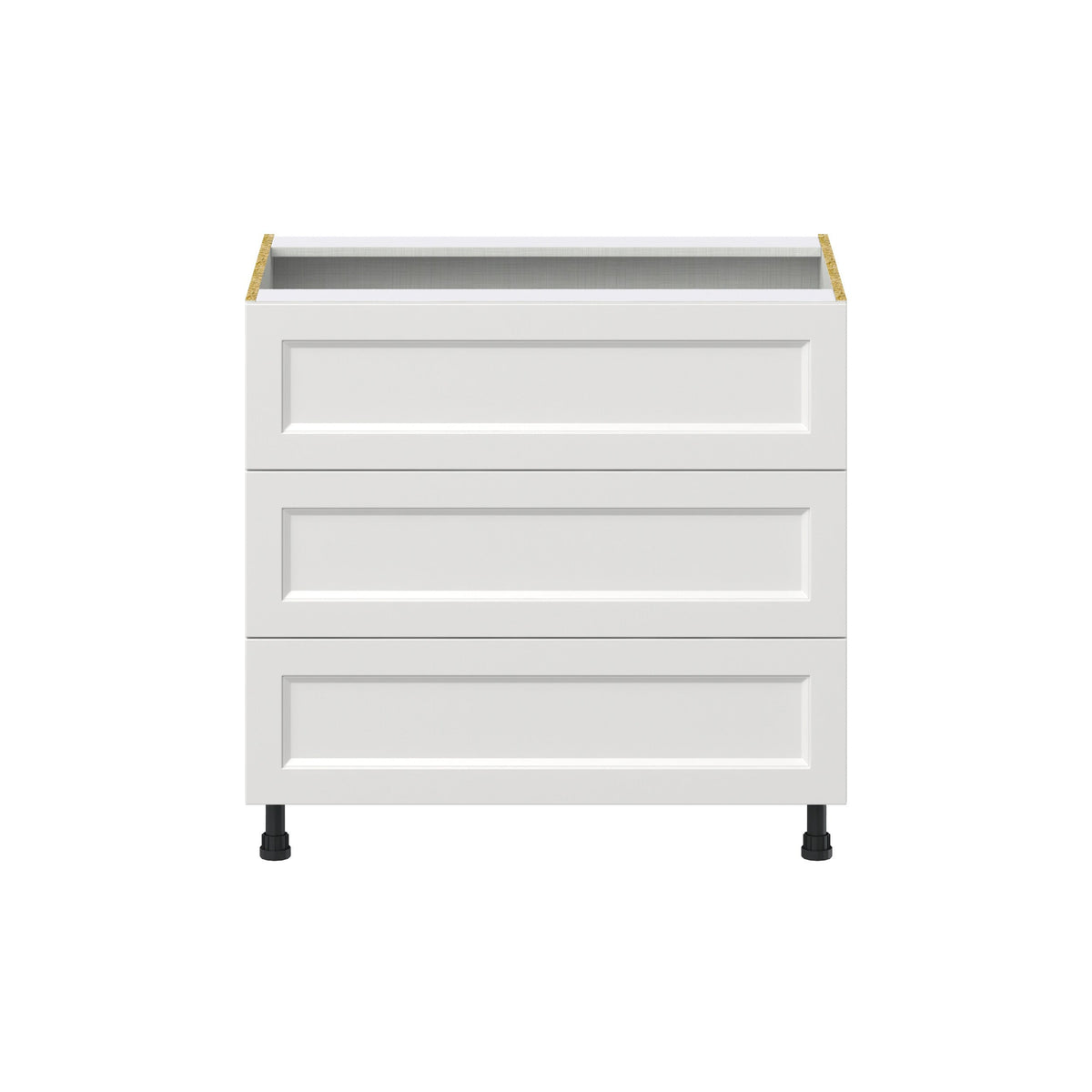 Hugo&Borg Riviera 36-in W x 34.5-in H x 24-in D Bright White 3-Drawer Base Fully Assembled Cabinet