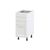 Hugo&Borg Riviera 15-in W x 34.5-in H x 25-in D Bright White 4-Drawer Base Fully Assembled Cabinet