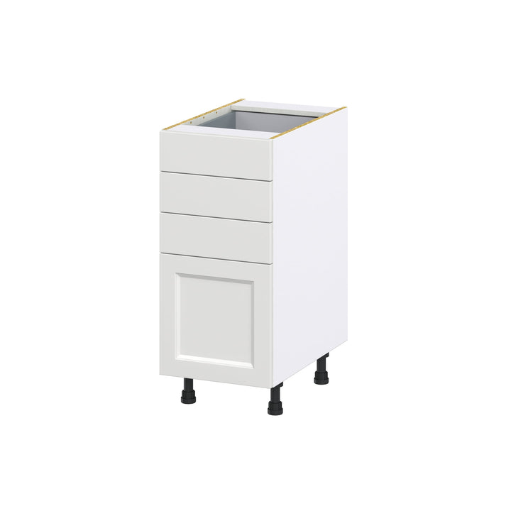 Hugo&Borg Riviera 15-in W x 34.5-in H x 25-in D Bright White 4-Drawer Base Fully Assembled Cabinet