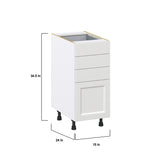 Hugo&Borg Riviera 15-in W x 34.5-in H x 25-in D Bright White 4-Drawer Base Fully Assembled Cabinet