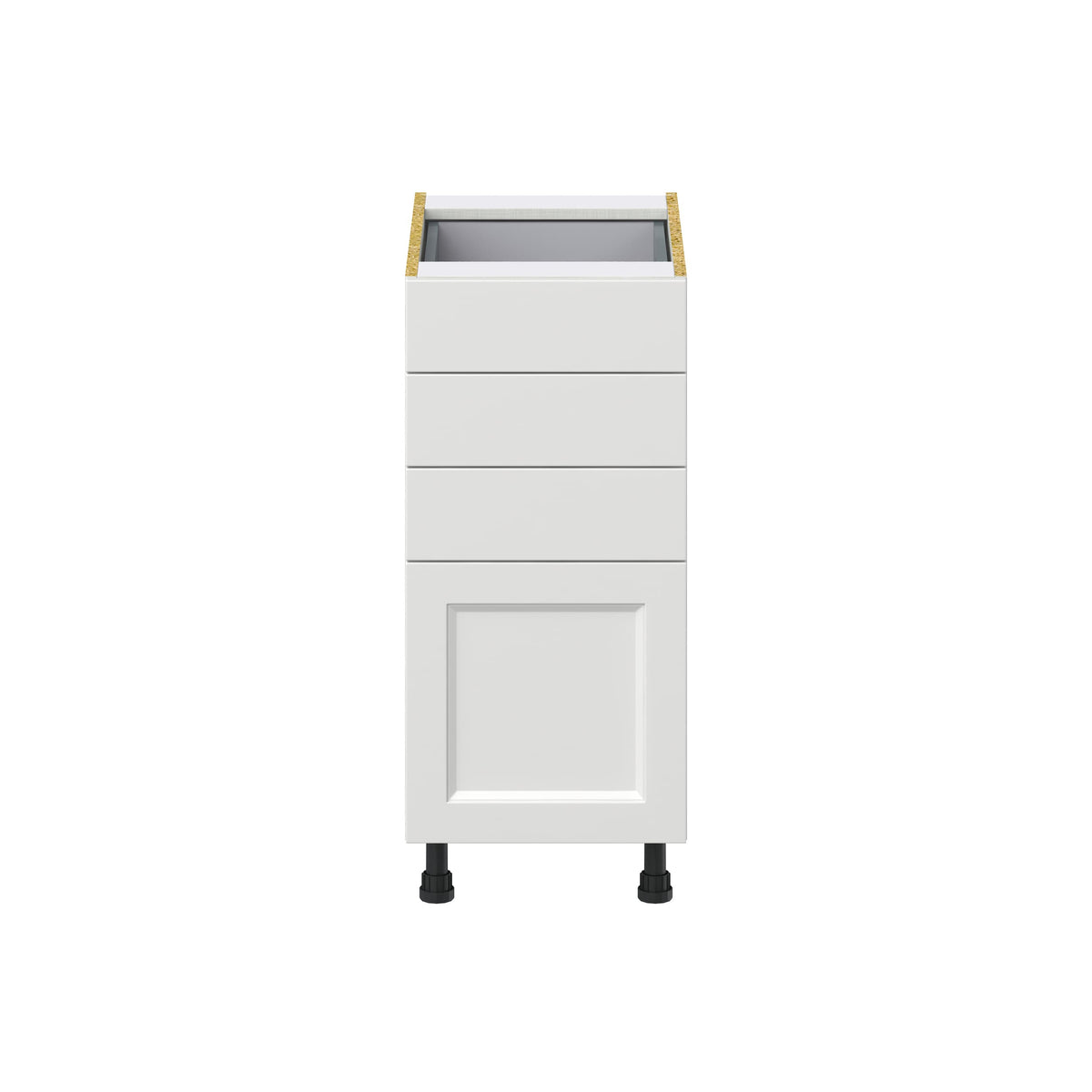 Hugo&Borg Riviera 15-in W x 34.5-in H x 25-in D Bright White 4-Drawer Base Fully Assembled Cabinet