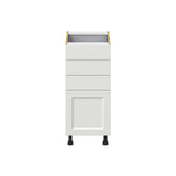 Hugo&Borg Riviera 15-in W x 34.5-in H x 25-in D Bright White 4-Drawer Base Fully Assembled Cabinet