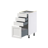 Hugo&Borg Riviera 15-in W x 34.5-in H x 25-in D Bright White 4-Drawer Base Fully Assembled Cabinet