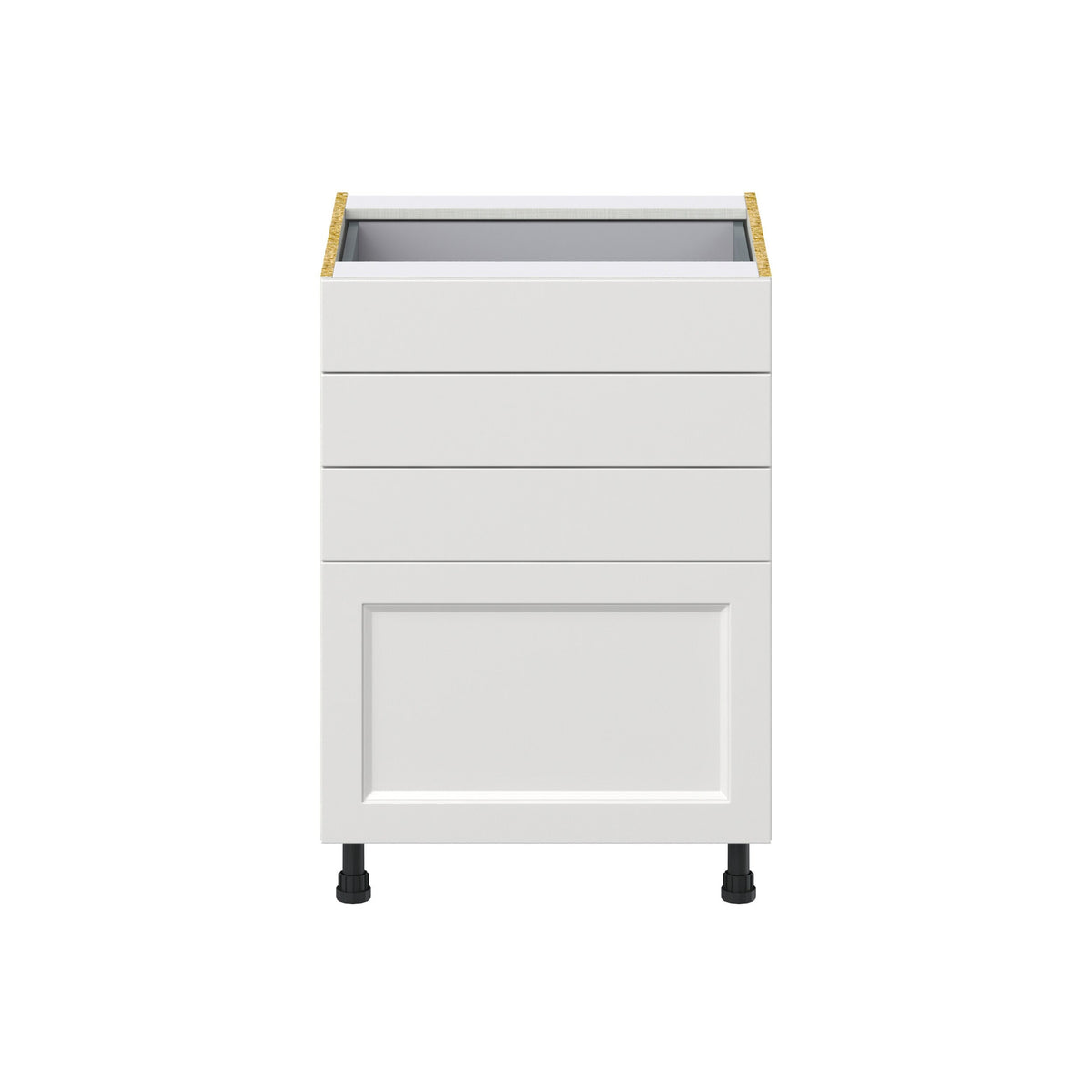 Hugo&Borg Riviera 24-in W x 34.5-in H x 24-in D Bright White 4-Drawer Base Fully Assembled Cabinet