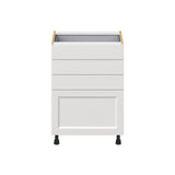 Hugo&Borg Riviera 24-in W x 34.5-in H x 24-in D Bright White 4-Drawer Base Fully Assembled Cabinet