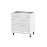Hugo&Borg Riviera 30-in W x 34.5-in H x 25-in D Bright White 4-Drawer Base Fully Assembled Cabinet