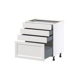 Hugo&Borg Riviera 30-in W x 34.5-in H x 25-in D Bright White 4-Drawer Base Fully Assembled Cabinet