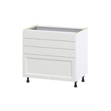 Hugo&Borg Riviera 36-in W x 34.5-in H x 24-in D Bright White 4-Drawer Base Fully Assembled Cabinet