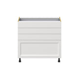 Hugo&Borg Riviera 36-in W x 34.5-in H x 24-in D Bright White 4-Drawer Base Fully Assembled Cabinet