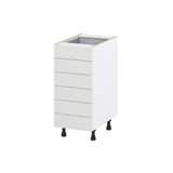 Hugo&Borg Riviera 15-in W x 34.5-in H x 24-in D Bright White 6-Drawer Base Fully Assembled Cabinet