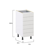 Hugo&Borg Riviera 15-in W x 34.5-in H x 24-in D Bright White 6-Drawer Base Fully Assembled Cabinet