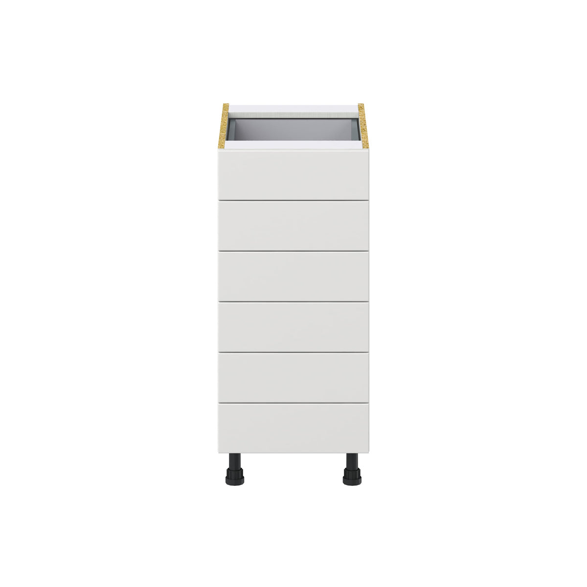 Hugo&Borg Riviera 15-in W x 34.5-in H x 24-in D Bright White 6-Drawer Base Fully Assembled Cabinet