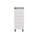 Hugo&Borg Riviera 15-in W x 34.5-in H x 24-in D Bright White 6-Drawer Base Fully Assembled Cabinet
