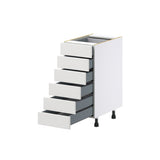 Hugo&Borg Riviera 15-in W x 34.5-in H x 24-in D Bright White 6-Drawer Base Fully Assembled Cabinet
