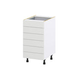Hugo&Borg Riviera 18-in W x 34.5-in H x 24-in D Bright White 6-Drawer Base Fully Assembled Cabinet