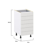 Hugo&Borg Riviera 18-in W x 34.5-in H x 24-in D Bright White 6-Drawer Base Fully Assembled Cabinet