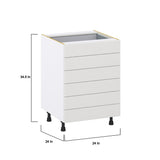 Hugo&Borg Riviera 24-in W x 34.5-in H x 24-in D Bright White 6-Drawer Base Fully Assembled Cabinet
