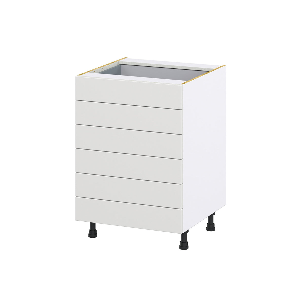 Hugo&Borg Riviera 24-in W x 34.5-in H x 24-in D Bright White 6-Drawer Base Fully Assembled Cabinet