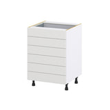 Hugo&Borg Riviera 24-in W x 34.5-in H x 24-in D Bright White 6-Drawer Base Fully Assembled Cabinet