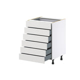 Hugo&Borg Riviera 24-in W x 34.5-in H x 24-in D Bright White 6-Drawer Base Fully Assembled Cabinet