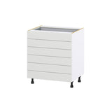 Hugo&Borg Riviera 30-in W x 34.5-in H x 24-in D Bright White 6-Drawer Base Fully Assembled Cabinet