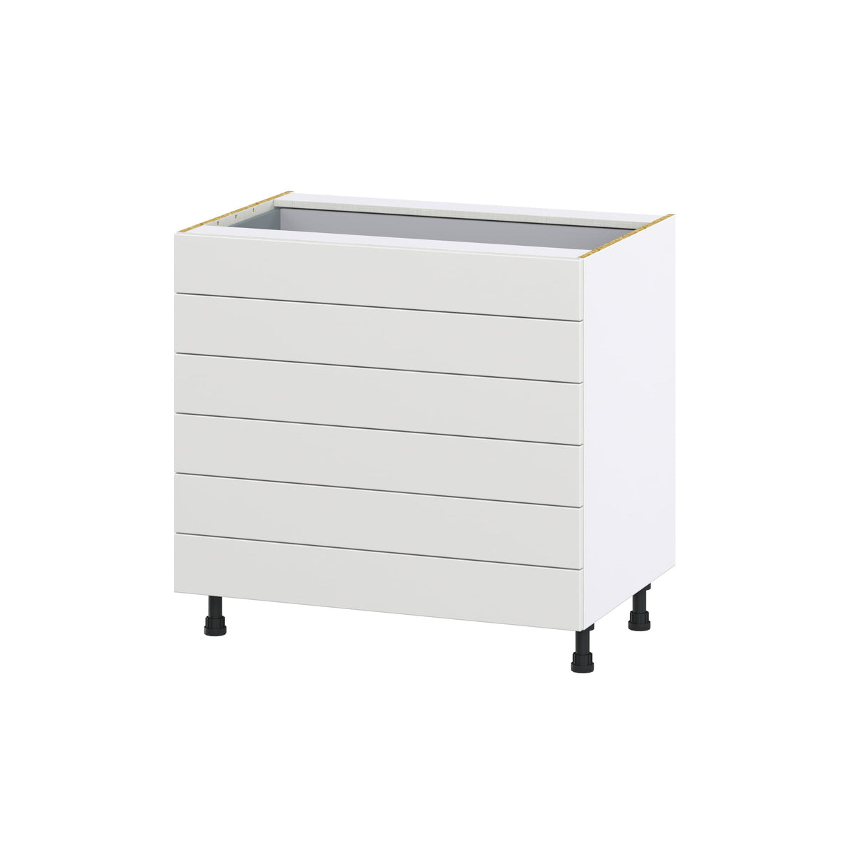 Hugo&Borg Riviera 36-in W x 34.5-in H x 24-in D Bright White 6-Drawer Base Fully Assembled Cabinet