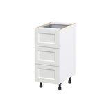 Hugo&Borg Riviera 15-in W x 34.5-in H x 24-in D Bright White 3-Drawer Base Fully Assembled Cabinet