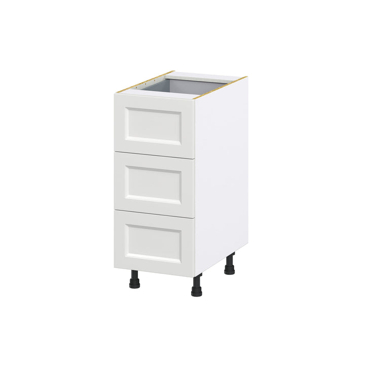 Hugo&Borg Riviera 15-in W x 34.5-in H x 24-in D Bright White 3-Drawer Base Fully Assembled Cabinet