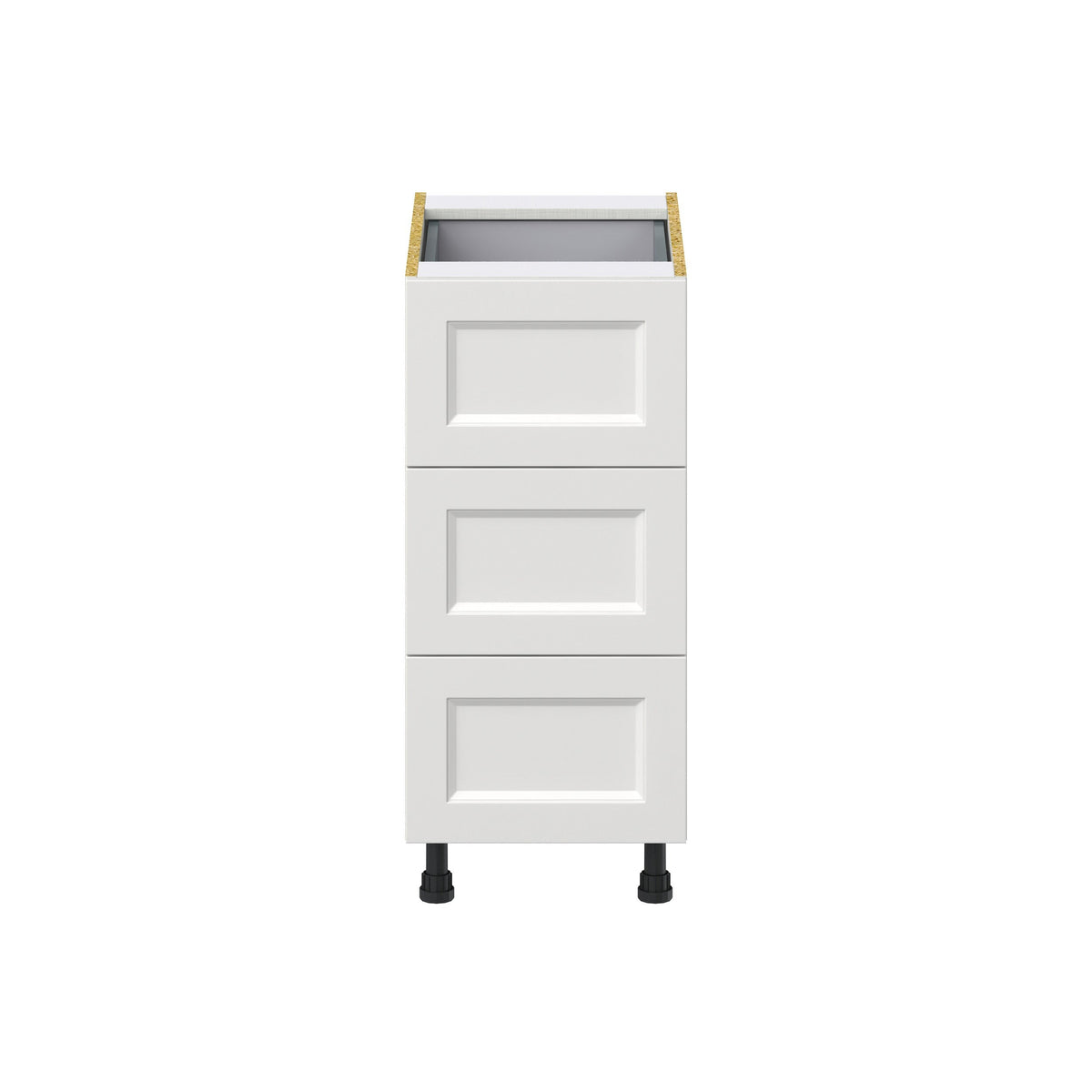 Hugo&Borg Riviera 15-in W x 34.5-in H x 24-in D Bright White 3-Drawer Base Fully Assembled Cabinet