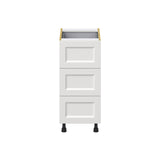 Hugo&Borg Riviera 15-in W x 34.5-in H x 24-in D Bright White 3-Drawer Base Fully Assembled Cabinet